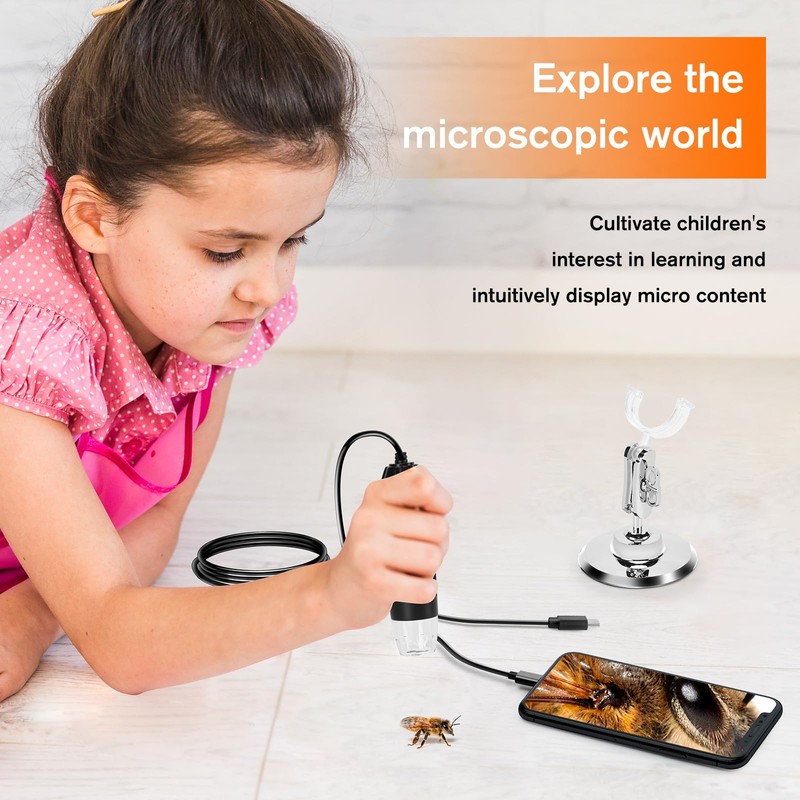 WADEO Upgraded Handheld Microscope Camera 1440P HD, USB Microscope 50-1600X,