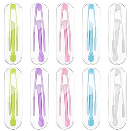 Contact Lens, Tweezers, Tweezers, Contact Equipment, Contact Lens, Removable, Safe, Soft Material, Clean, Hygienic, Easy to Carry, Business Trips, Travel, Set of 10 in 5 Colors