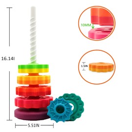 BYFWH Baby Spin Stack Toy,Premium Stacking Toy for Kids, Spinning Stacking Toy for Babies and Toddlers,Educational Toddler Learning Toy,Baby 1 2 3 Birthday Gifts,Autism Sensory Spinning Toy