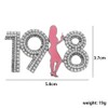 ALPHA Letter Sorority 1908 Girl Rhinestone Metal Brooch White Imitation
