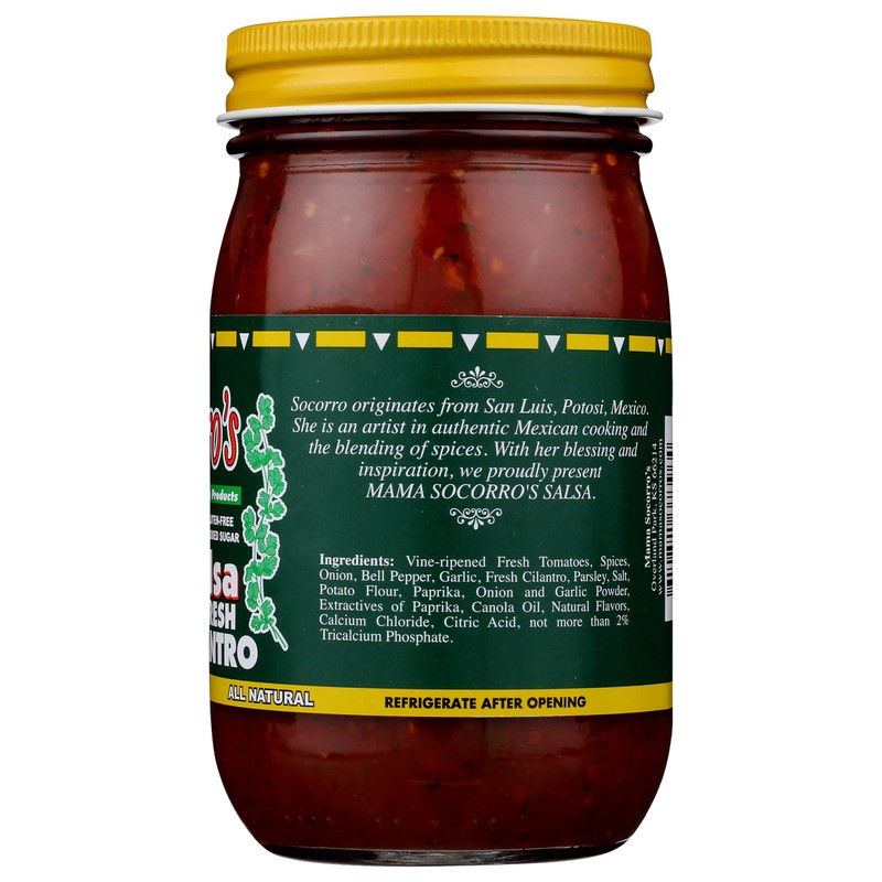 Mama Socorro's Medium Salsa with Fresh Cilantro, 16 OZ