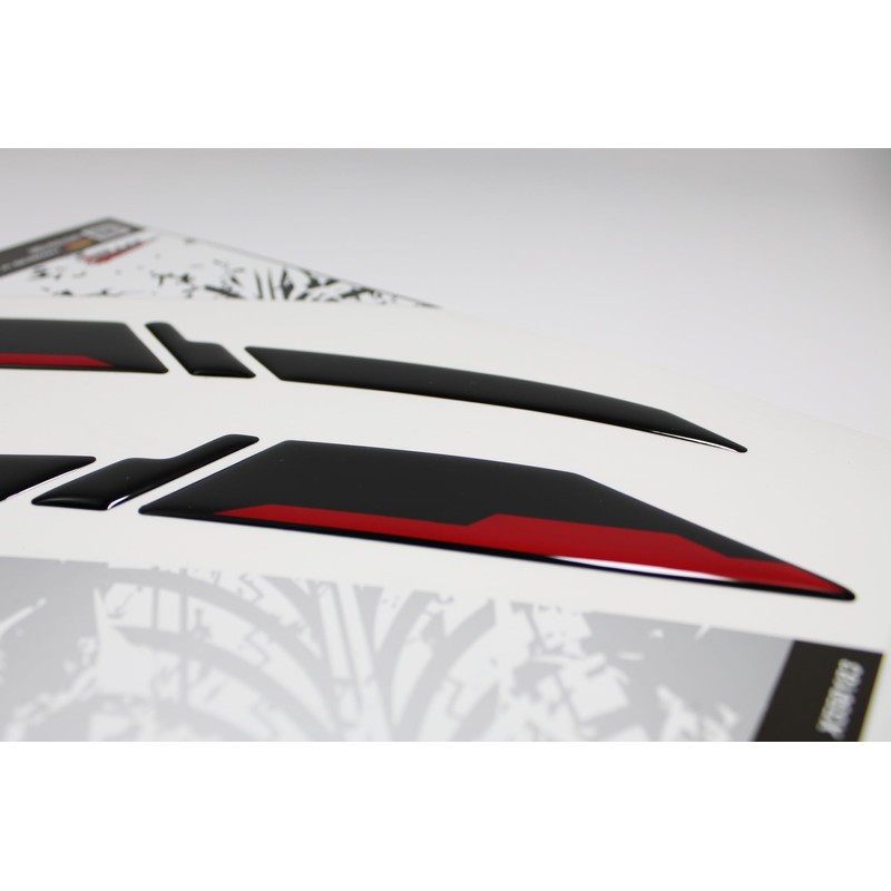 Tankpad Graphic Kit Sticker Compatible with Kawasaki Z900 Red Silver