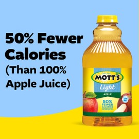 Mott's Apple Light Juice Drink, 64 Fl Oz Bottle (Pack Of 8), 42% Fruit Juice With 50% Fewer Calories Than 100% Apple Juice, Excellent Source Of Vitamin C