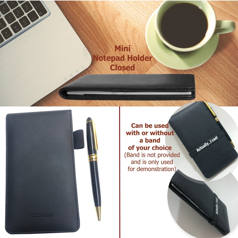 Mini Notepad Holder Set - 3x5 Pocket Memo Pads Book