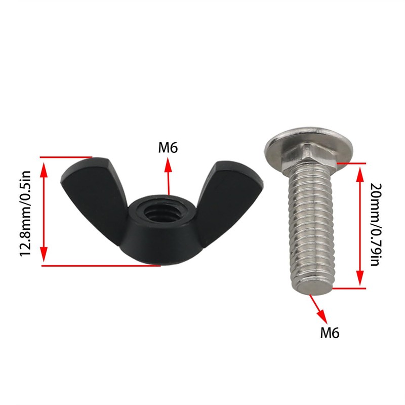 Ruiwaer 10Sets Pet Carrier Fasteners Set, 20PCS M6 Stainless Steel