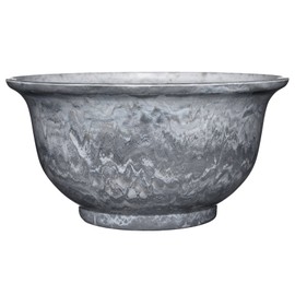 Classic Home and Garden Venetian Deep Bowl 12.5" Planter, Gray Granite