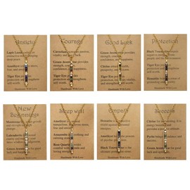 A-yeite Healing Crystal Necklace for Women Men Natural Stone Beads Pendant Necklace Spiritual Anxiety Necklace Empath Protection New Beginnings Gifts Jewelry - Courage