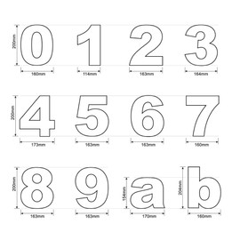 Cleverry House Number, 20 cm High, Anthracite RAL 7016, Powder-Coated Metal Numbers, House Number Board with PVC Template, Solid Steel Plate, Easy to Assemble Metal Numbers, Number 9