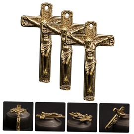 COLLBATH 3pcs Jesus Cross Pendant Cross Necklace for Men Women Crucifix Keychain Hanging Ornament