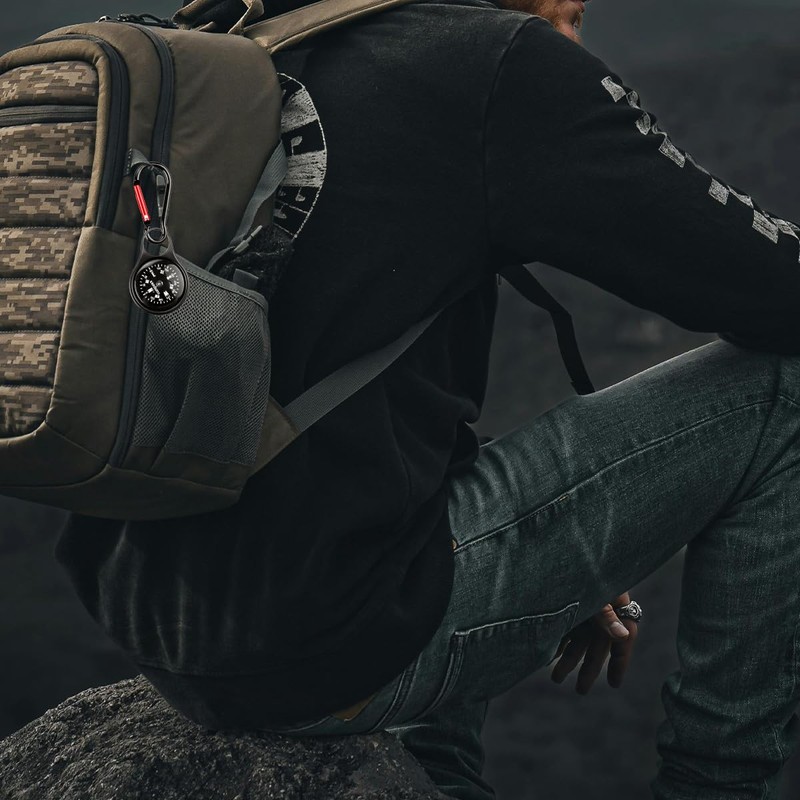 GLADFRESIT Compass Waterproof Portable Pocket Compass with Keychain Navigation Compass