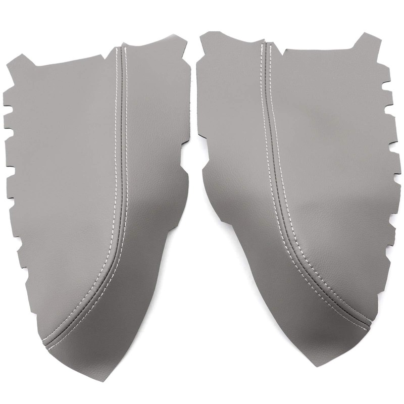 SecosAutoparts Front Door Panel Armrest Cover Leather Gray Compatible with