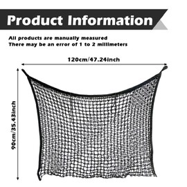 Hay Bag, Hay Net for Horses 120 cm x 90 cm, Hay Net Tight Mesh, Hay Net for Horses, Sheep, Goats, Animals (Black)