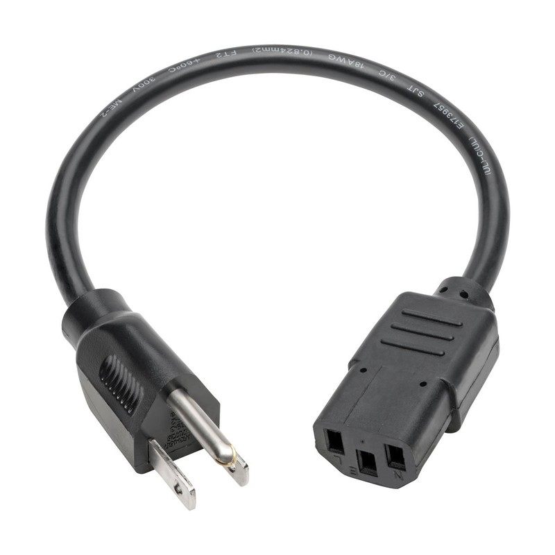 Tripp Lite Standard Computer Power Cord 10A,18AWG (NEMA 5-15P to