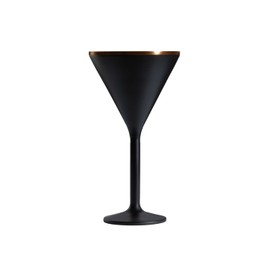 NEWPORT Stemware Collection Premium Vacuum Insulated Stainless Steel Martini Glasses, Lightweight Margarita Glasses, Unbreakable & Drinks Stay Cold, Non-Slip Silicon Base, Cocktail Glasses, 8oz, Black