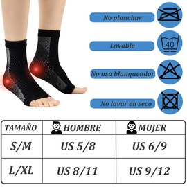 2PK Tobillera deportiva, tobillera ortopedica，Arch Support, calcetines de compresion, Adecuado para fascitis plantar y tendinitis de Aquiles,aliviar el dolor, unisexo (Tono de piel+Negro, L/XL)