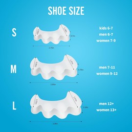 Bunion Corrector Toe Spacer Toe Straightener Toe Stretcher Toe Correctors,3Pairs Toe Separators Bunion Corrector Soft Gel Toe Spacers to Correct Bunions and Restore Toes to Their Original Shape,L Size