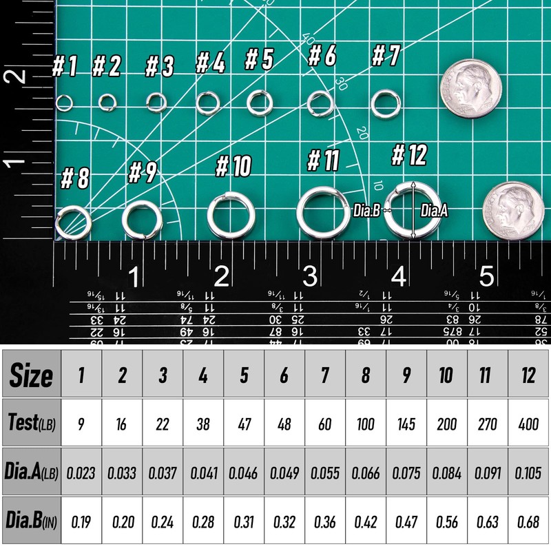 Alwonder 100 Pack Fishing Split Rings Stainless Steel Lure Rings,
