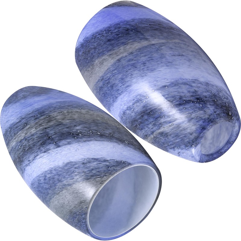 GO&SO Ocean-Blue Gradient Glass Art Lamp Shade -2 Pack Hand-Blown