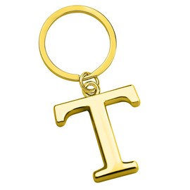 Freedale Gold Letter A-Z Keychain for Women Men Purse Handbags Metal Alphabet Initial Letter Key Ring Novelty-keychain (T)