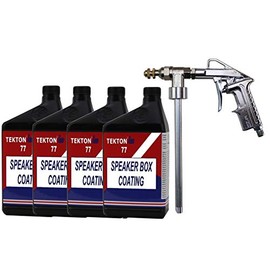 Speaker Cabinet Paint; Speaker Box Coating for Road Cases, Speaker Grills, Paint for Speaker Box; Spray On Water Based Formula (4 Quarts with Sprayer) White