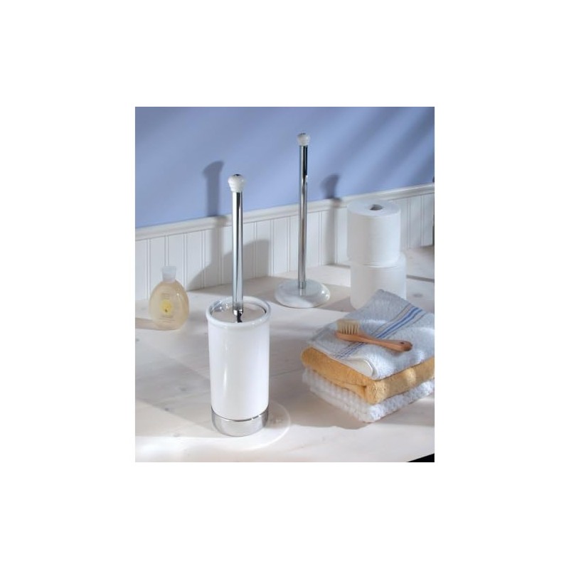 InterDesign 95621 White & Chrome York Toilet Bowl Brush