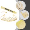 Thyonta Birthday Crown Tiara and Sash Set Stamped Party Ceremony