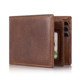Swallowmall Mens Wallet Rfid Blocking Leather Wallet for Men Bifold Wallets with 1 ID Window 13 Card Holders