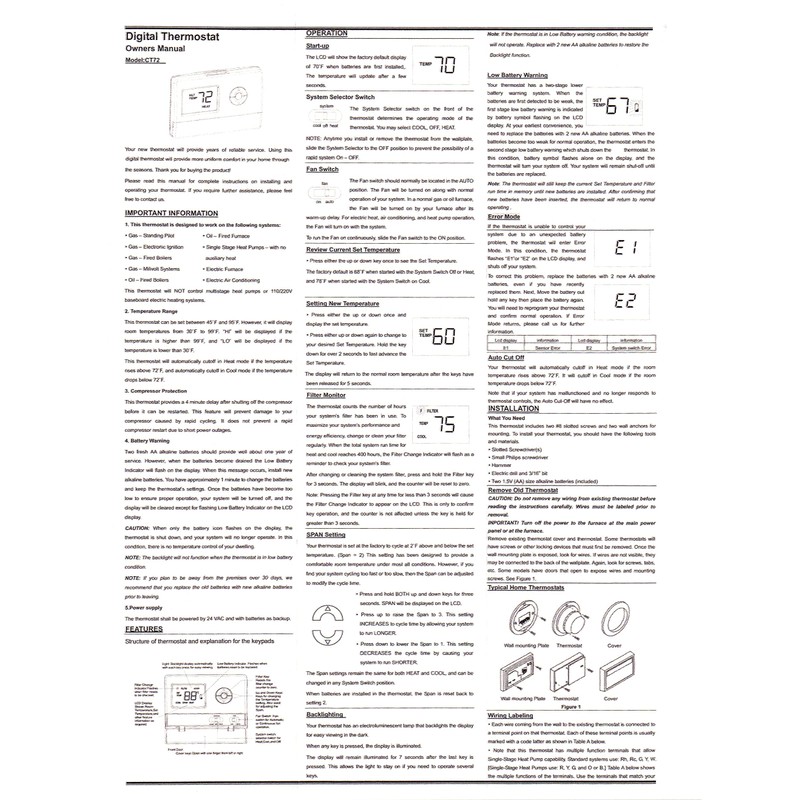 ControlTemp CT72 Basic Tamper Proof Thermostat
