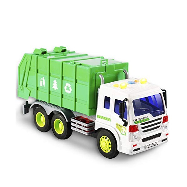 FEROXO Friction Powered Garbage Truck Toys 1:16 Toy Vehicle with