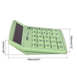 PATIKIL Desktop Calculator, 12 Digits Large LCD Display Calculator Battery Powered Desk Calculator Basic Calculator for Home Office, Light Green