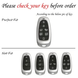 WSAuto for Hyundai Key Fob Cover Soft 7 Buttons TPU Protection Car Key Case Shell with Fashion Gold Bling Keychain Compatible with 2020-2022 Sonata Santa fe Tucson Keyless Entry Smart Key black