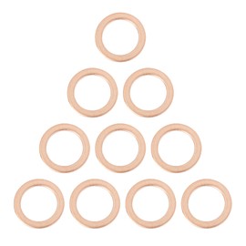X AUTOHAUX 10pcs M14 Copper Tone Oil Drain Plug Gaskets Replacement for Benz 007603-014106
