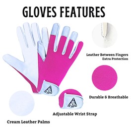 ITC Gardening Gloves - Leather Gardening Gloves for Women and Men, Multipurpose Garden Work Gloves for Ladies and Gents, Breathable, Durable - Gardening Gifts for Women and Men