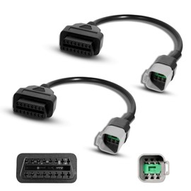 StreytoTek 2 Pcs OBD2 Adapter Cable 6pin to 16pin for BRP, Compatible with Bombardier Can-Am ATV UTV Motorcycle, OBD1 to OBD2 Diagnostic Connector Works for ELM327 Scanner Code Reader