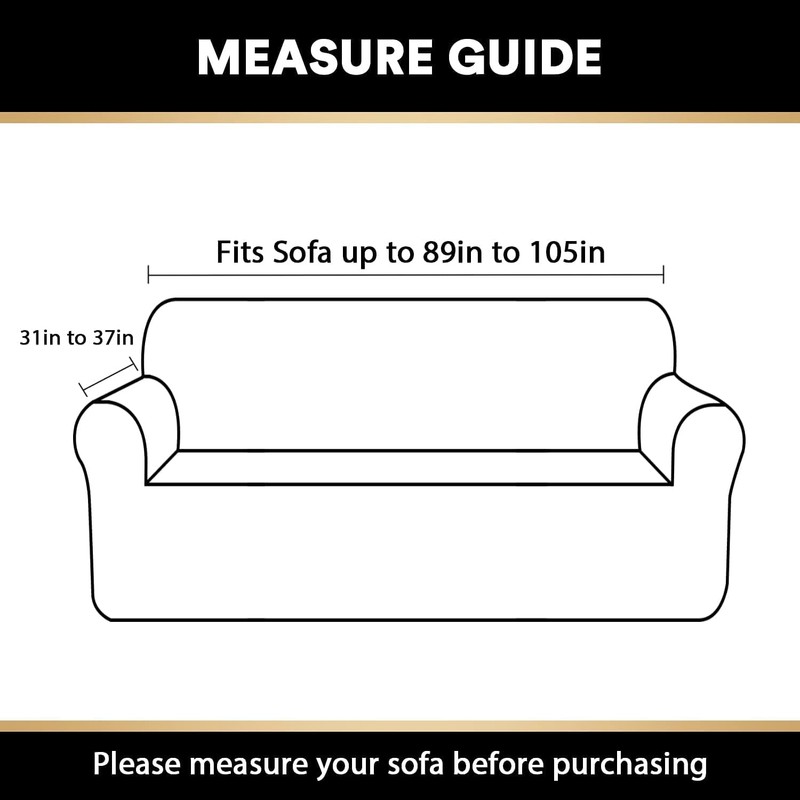 PrinceDeco Stretch Sofa Slipcover 1 Piece Sofa Cover for 3