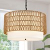ZECOXOL Rattan Chandeliers for Dining Room,5-Lights Dining Room Light Fixture,Boho