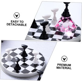 FOMIYES 1set Nail Plate Practice Holder with Magnetic Base Manicure Display Stand for Nail Art Training Includes Chess Shape Tips Elegant Base Design Suitable for Home and