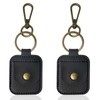 NEETUE 2 Pack Black Leather Jewelry Travel Case Ring Pouch