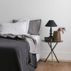 EcoLinen Organic Cotton Tailored Pillowcase - Embroidered, White with olive