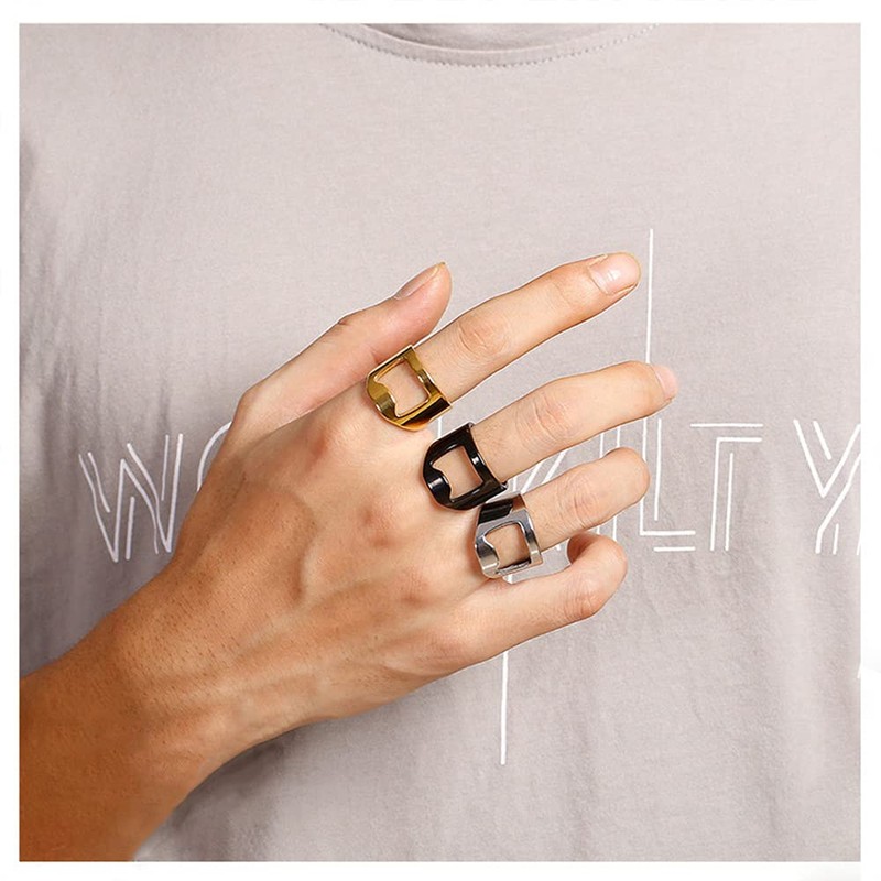 SINLEO Stainless Steel Beer Bar Tool Finger Bottle Opener Ring