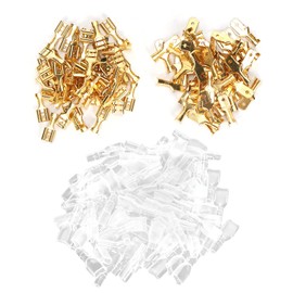 Crimp Terminal Kit, 50 Pairs 6.3mm Crimp Terminal Male and Female Wire Flat Connector Electrical Brass Insulated Wire Cable Flat Connector