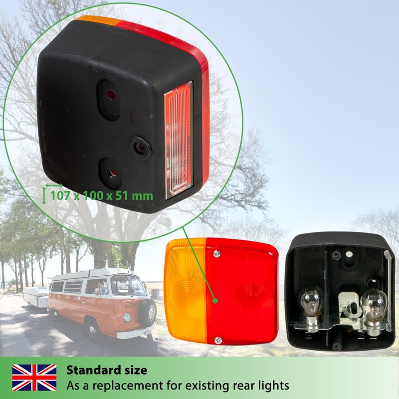 fouraces trailer lights - 2 set, with wiring diagram, tail