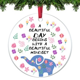 Encouragement Christmas Ornament Inspirational Gifts for Women Motivational Positive Cheer up Gift Acrylic Hanging Decoration Keepsake for Home Office Decor for Friends Sisters Daughter