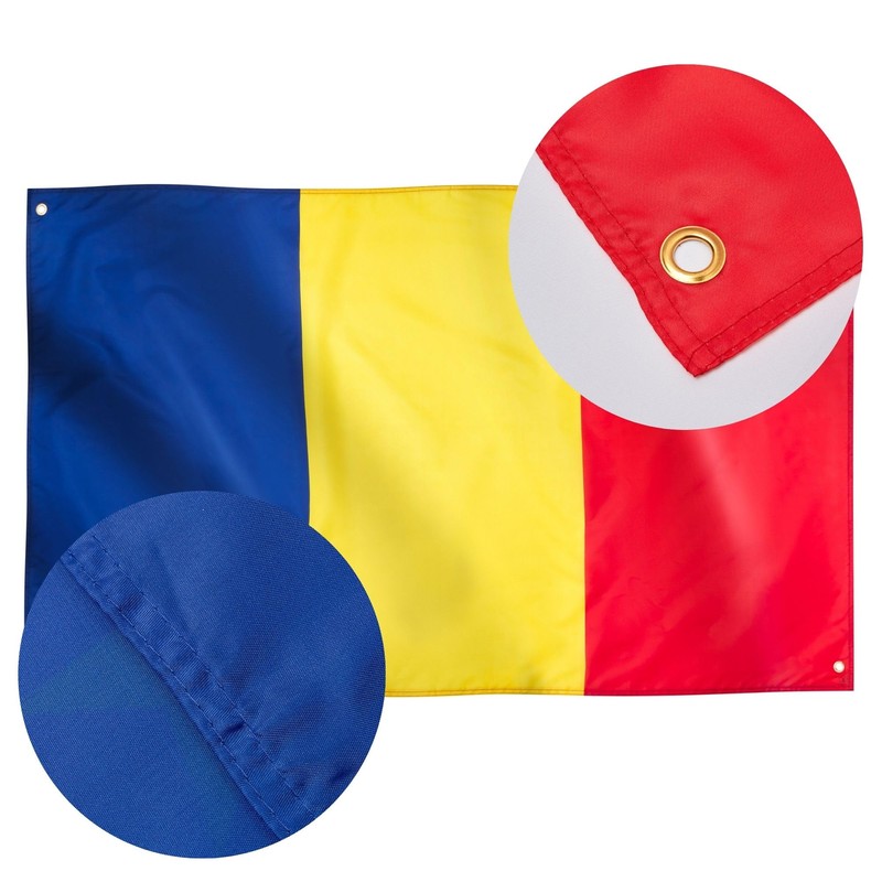 Runesol Romania Flag, 91x152cm, 3ft x 5ft, 4 Grommets, Eyelet
