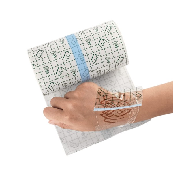 Waterproof Transparent Bandage Tattoo Plaster Waterproof Bandage Swimming Shower Plaster Roll for Neck, Back, Shoulder, Arms, Wrists, Thighs, Knees (5 cm x 10 m)
