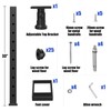 CKE Cable Railing Post Level drilled Cable Railing Post 36"x2"x2"