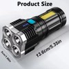 Voltstech Super Bright 4-LED Flashlights High Lumen, 1000LM Powerful Tactical