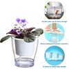 3 Packs 7" Large Clear Self-watering Planters African Violet Pots