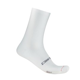 CASTELLI Men’s Espresso 18 Sock, Moisture Wicking Performance Cycling Apparel Sock for Road & Gravel Biking - White - Small/Medium