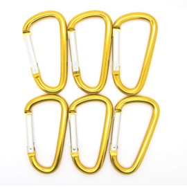 ONDEPOT 50 Pack of 3 Carabiner Spring Belt Clip Large Snap Key Ring Key Chain Hook 75mm Aluminum (Gold 3" (50 Pack))